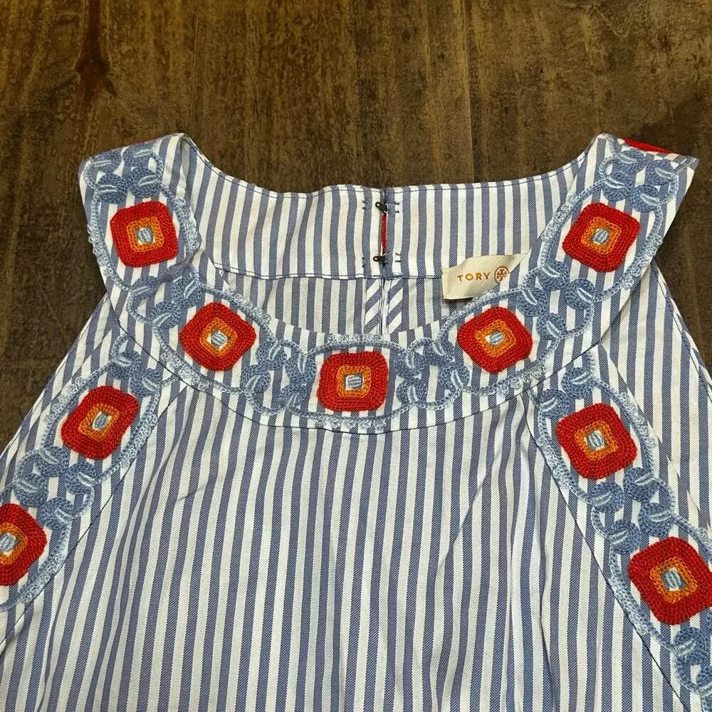 Tory Burch Stripe Sleeveless Top sz 4
